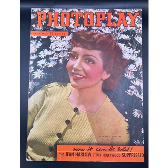 1937 Photoplay Claudette Colbert Magazine Hollywood Jean Harlow Clark Gable - Picture 1 of 8